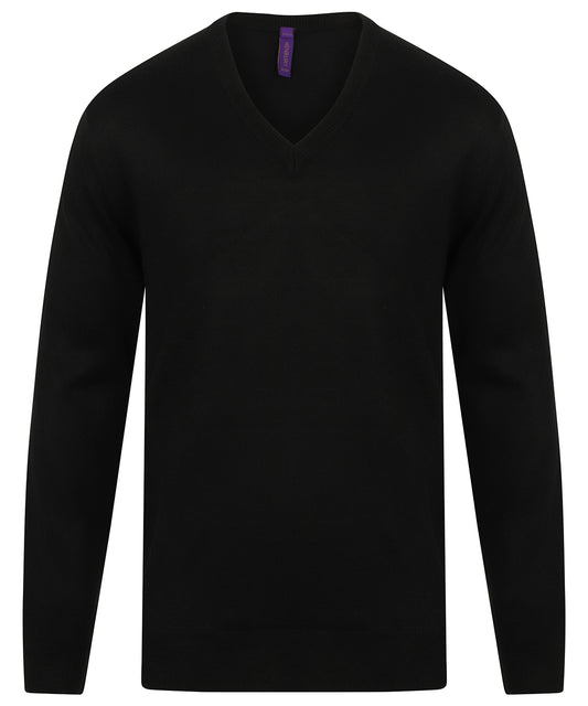 Cashmere touch acrylic v-neck jumper