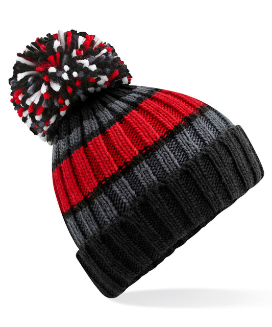 Knusse gestreepte beanie