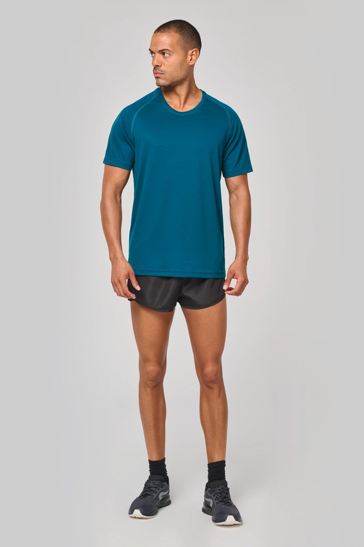 Gerecycled herensport-T-shirt met ronde hals