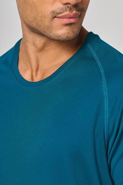 Gerecycled herensport-T-shirt met ronde hals