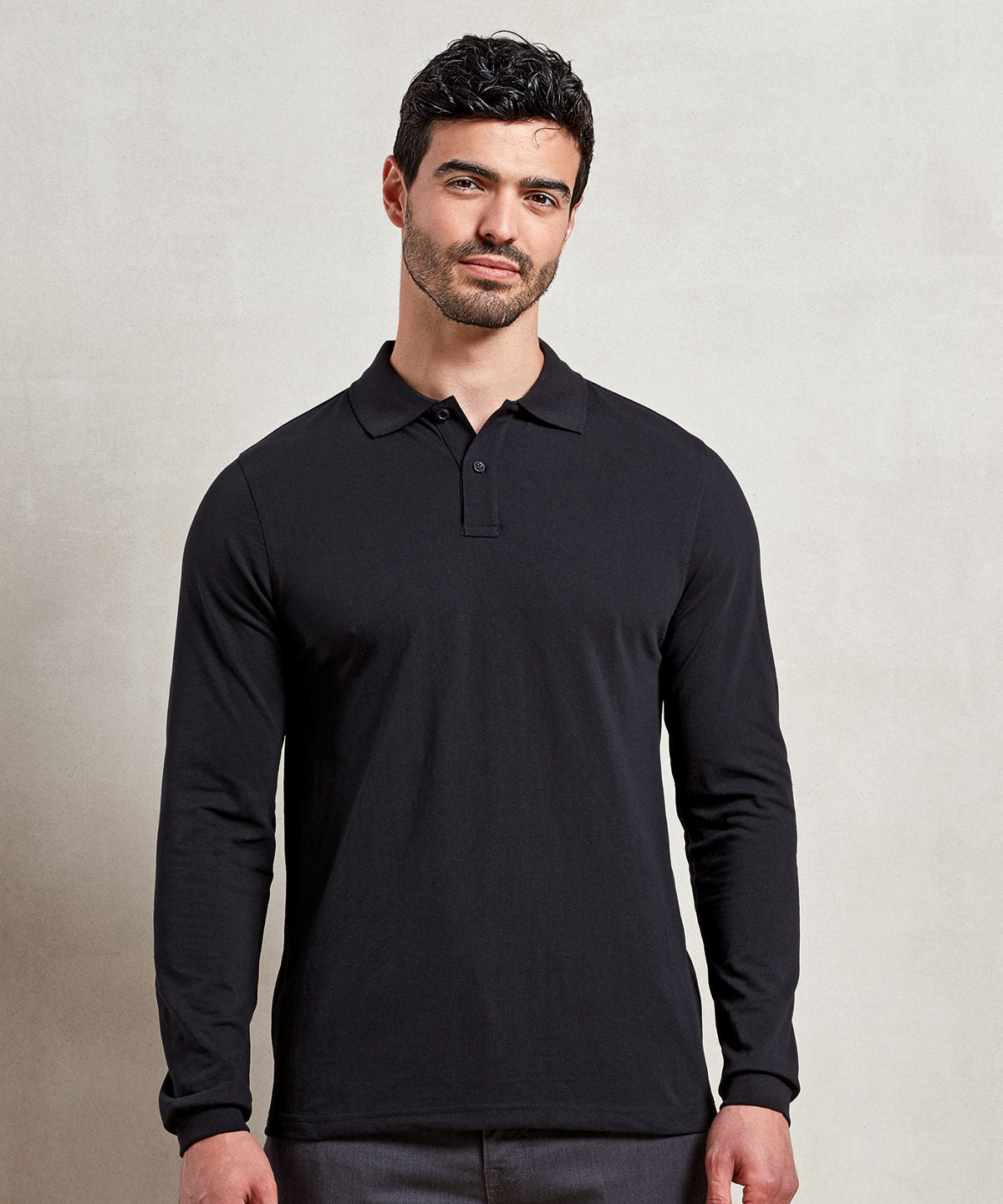 Unisex long sleeve polo shirt, powered by HeiQ Viroblock