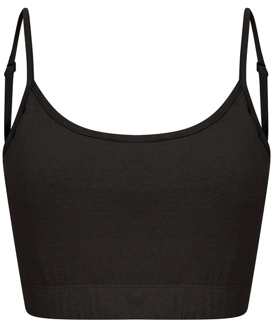 Women's sustainable fashion cropped cami top with adjustable straps