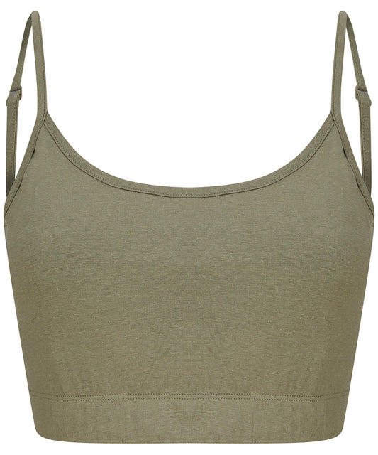 Women's sustainable fashion cropped cami top with adjustable straps