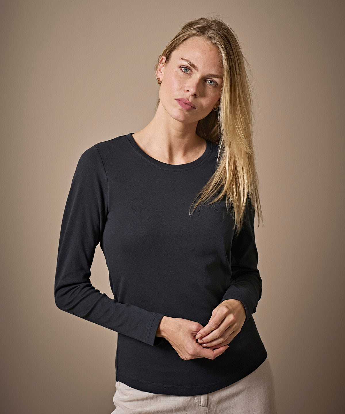 Women's long sleeve interlock tee (590)