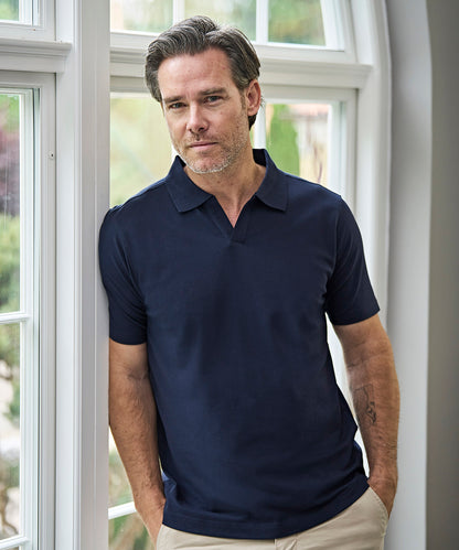 Luxury stretch v-neck polo (1404)