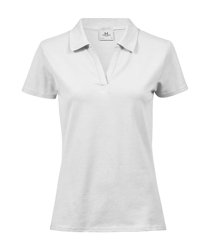 Women's luxury stretch v-neck polo (1409)