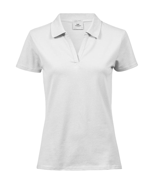 Women's luxury stretch v-neck polo (1409)