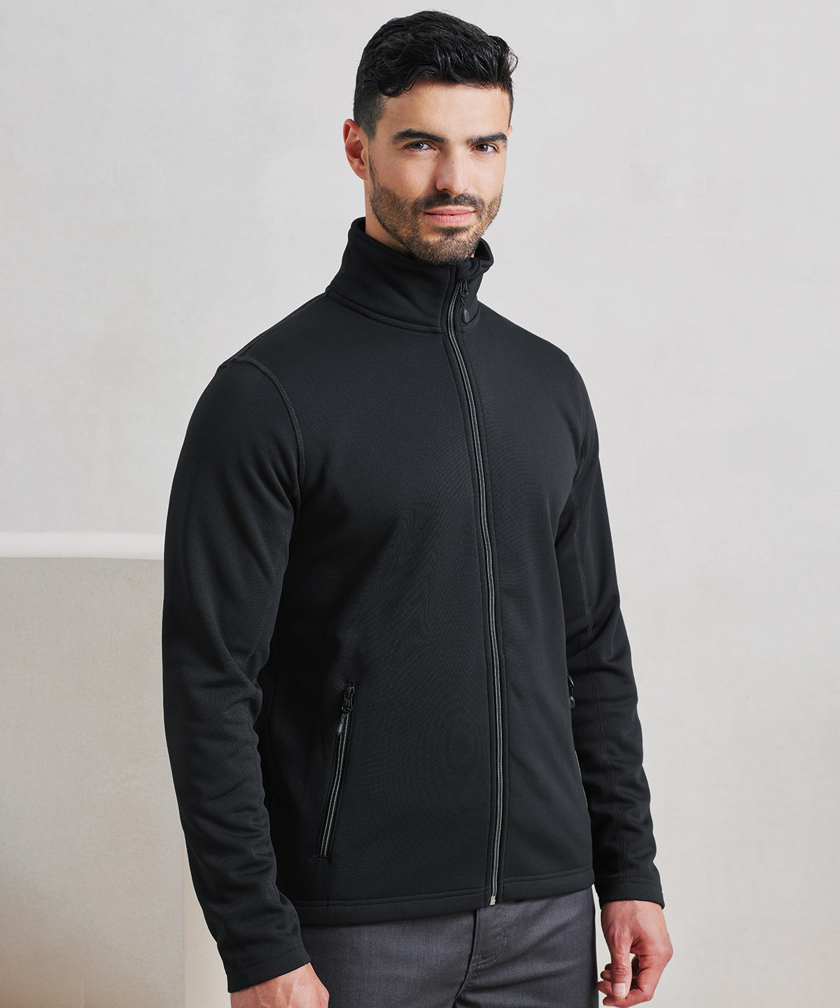 Men's spun-dyed sustainable zip-through sweatshirt