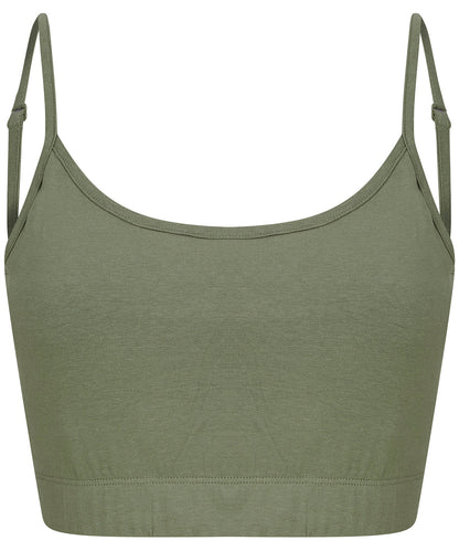 Women's sustainable fashion cropped cami top with adjustable straps