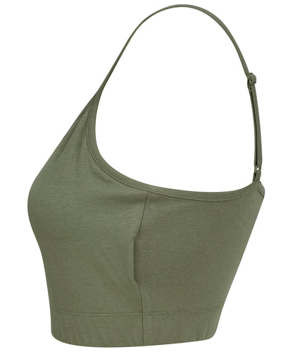 Women's sustainable fashion cropped cami top with adjustable straps
