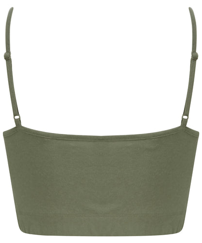 Women's sustainable fashion cropped cami top with adjustable straps