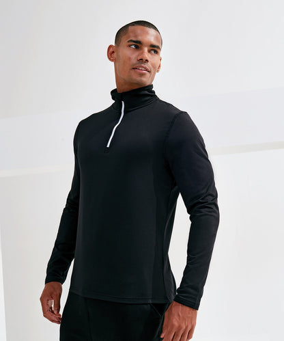 TriDri® recycled long sleeve brushed back ¼ zip top - New Wave Society