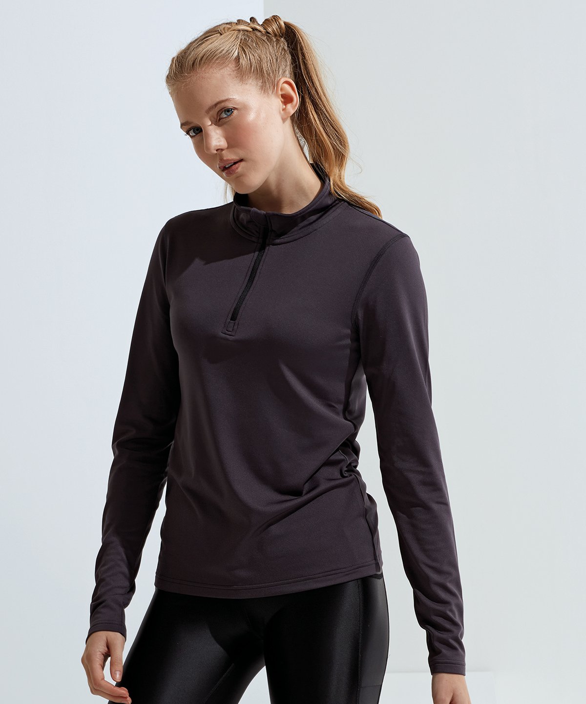 Women’s TriDri® recycled long sleeve brushed back ¼ zip top - New Wave Society