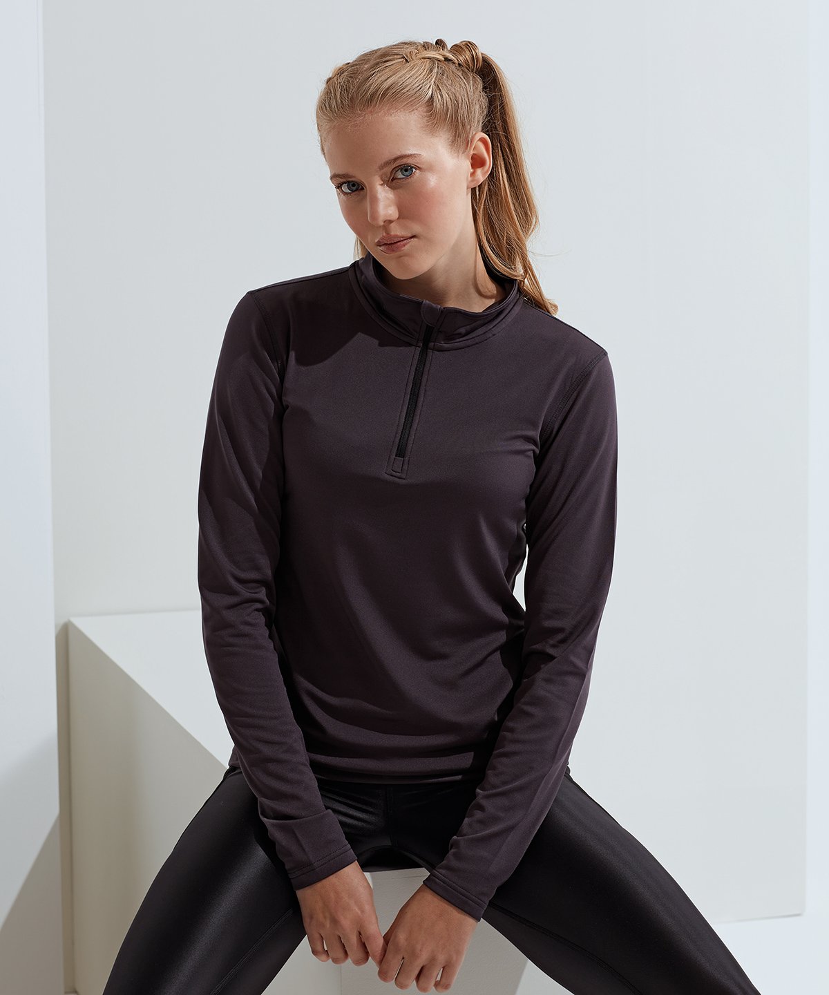 Women’s TriDri® recycled long sleeve brushed back ¼ zip top - New Wave Society