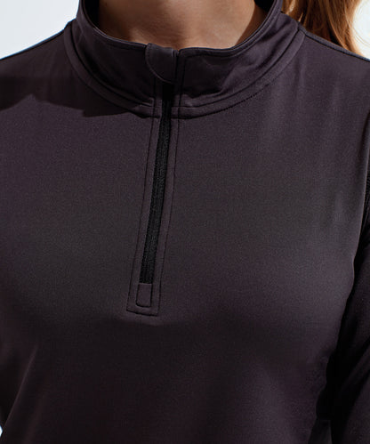 Women’s TriDri® recycled long sleeve brushed back ¼ zip top - New Wave Society