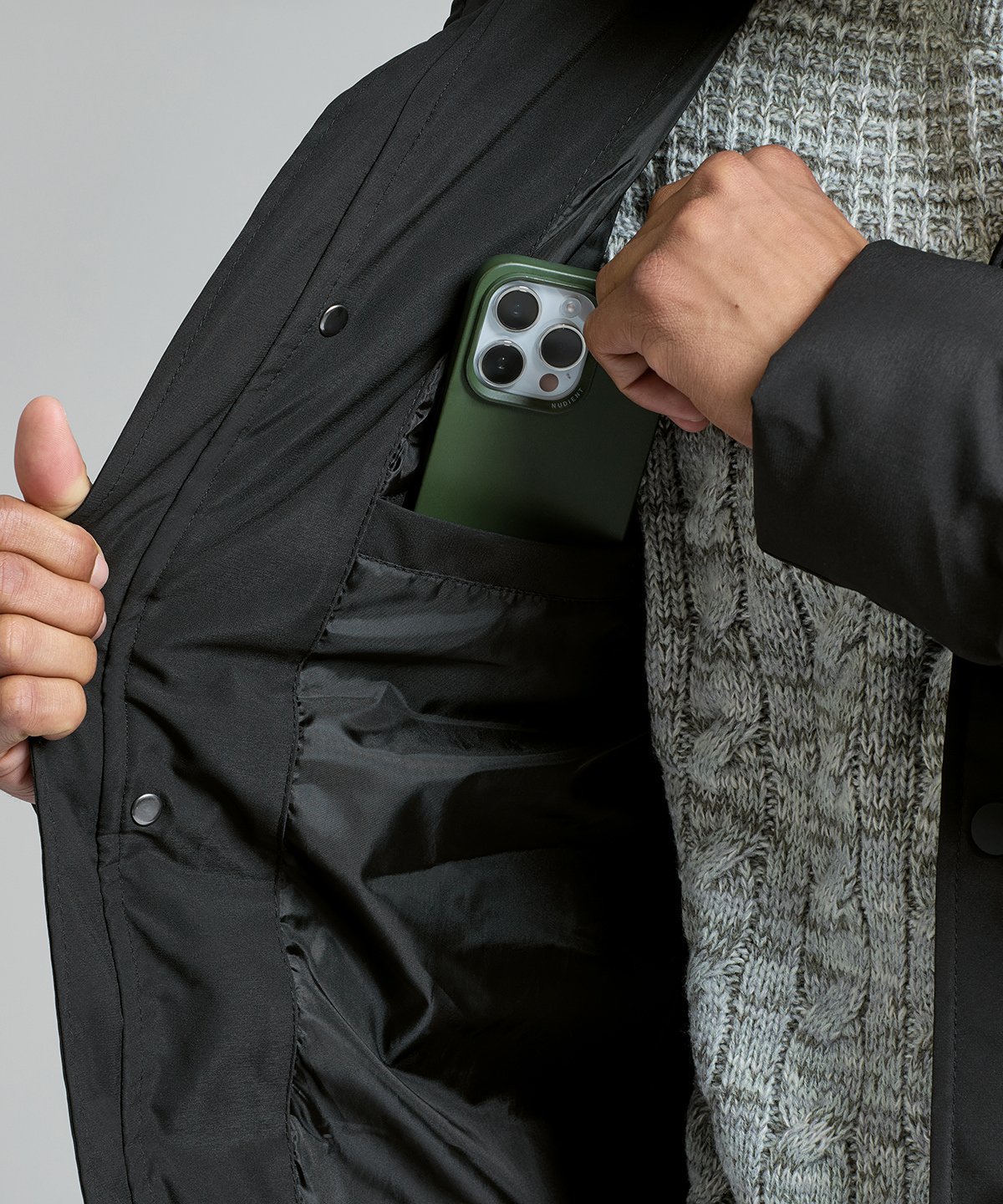 Recycled bonded longline padded jacket - New Wave Society